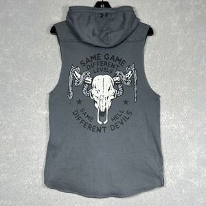 Under Armour Project Rock Terry Snake Sleeveless Hoodie Grey Muscle Shirt MEDIUM